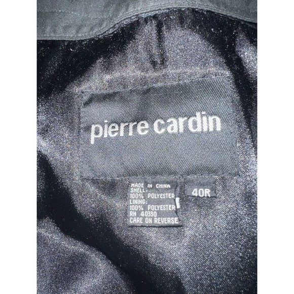 Pierre Cardin Black Full Length Over Coat Sz 40R Button up Front Removal Liner - Picture 3 of 4